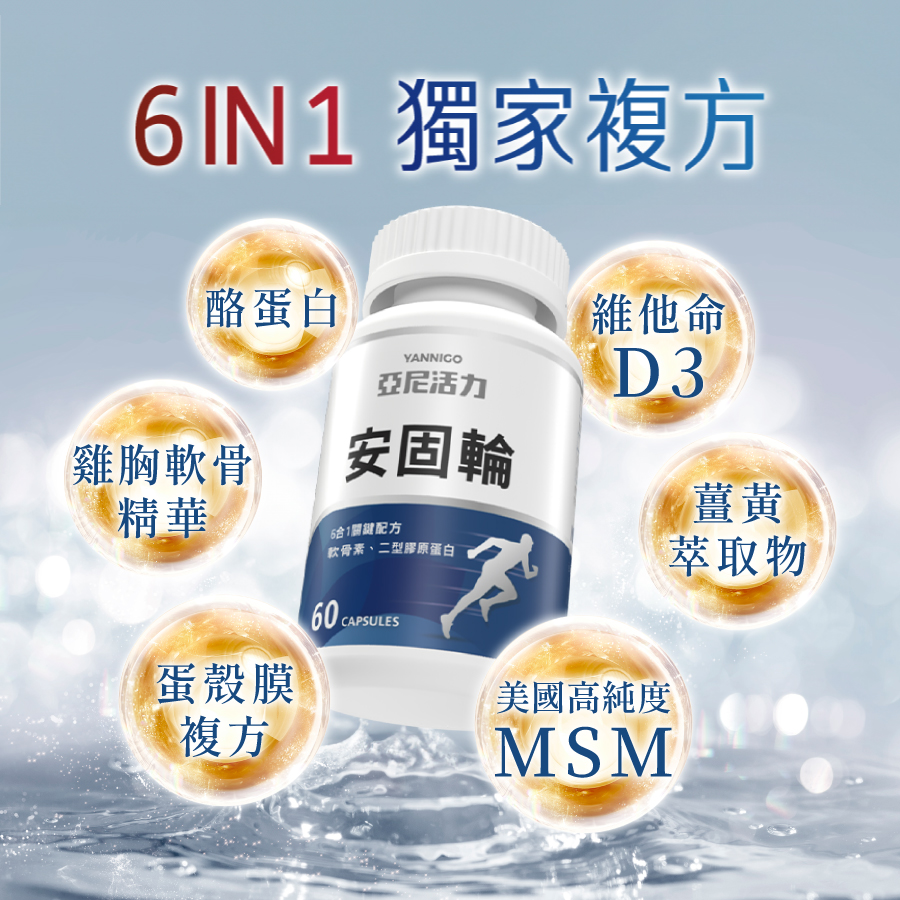 葡萄糖胺軟骨素推薦 1：亞尼活力 安固輪 軟骨素＋MSM
